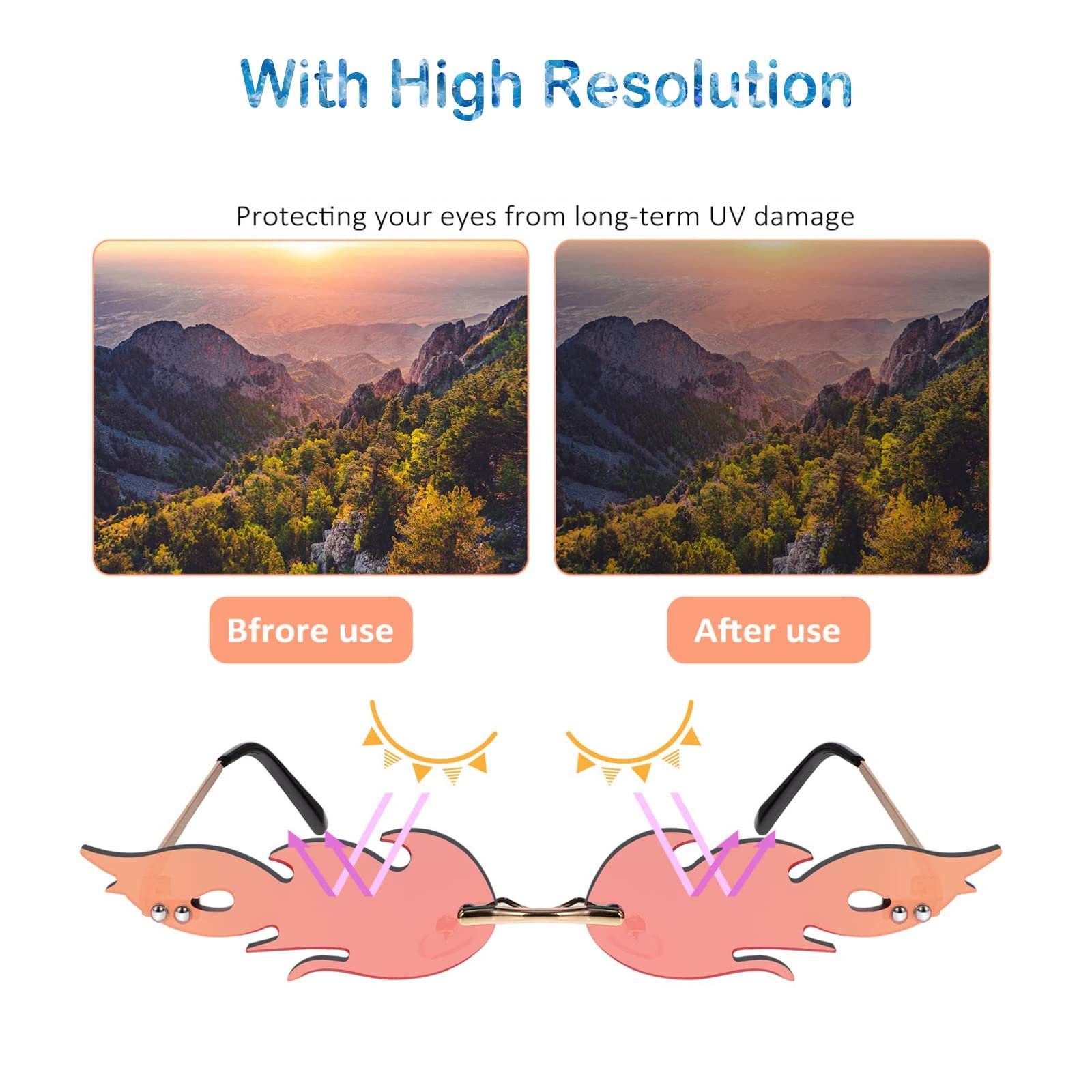 Сонцезахисні окуляри Flame Fashion Полум'я M, червоні, 4 шт., фото №3 Сонцезахисні окуляри Flame Fashion Полум'я M, червоні, 4 шт., фото №3