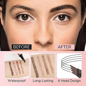 Олівець для брів Magic Waterproof 3D Microblading Eyebrow Pencil Contour Pen 4 Tips Grey synthetic.ua - Фото 1
