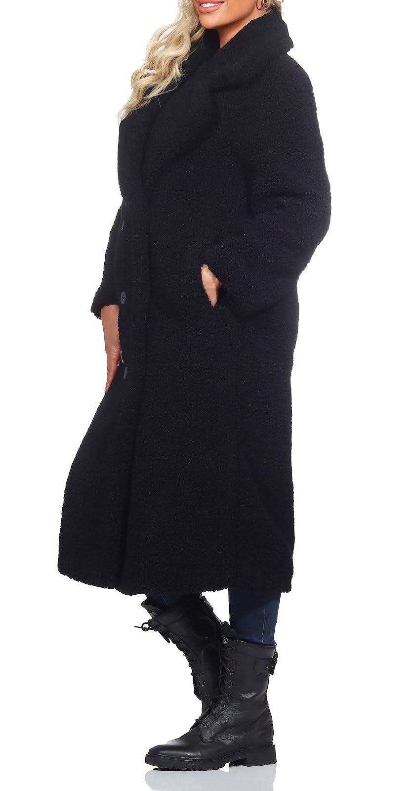 Пальто зі штучного хутра Hailys Тедді, плюшеве, фото №3