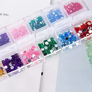 Стразы для ногтей круглые разных размеров, 2 шт, блестящие synthetic.ua - Фото 1