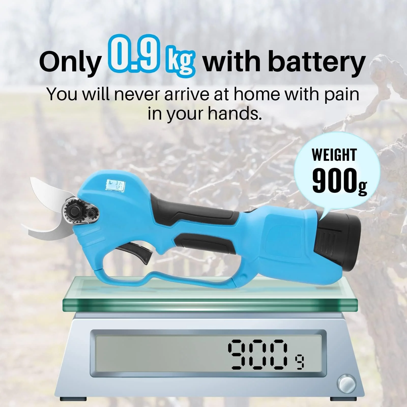 Акумуляторні ножиці SWANSOFT 30 мм, професійні електричні секатори з 2 батареями 2 Аг, фото №2