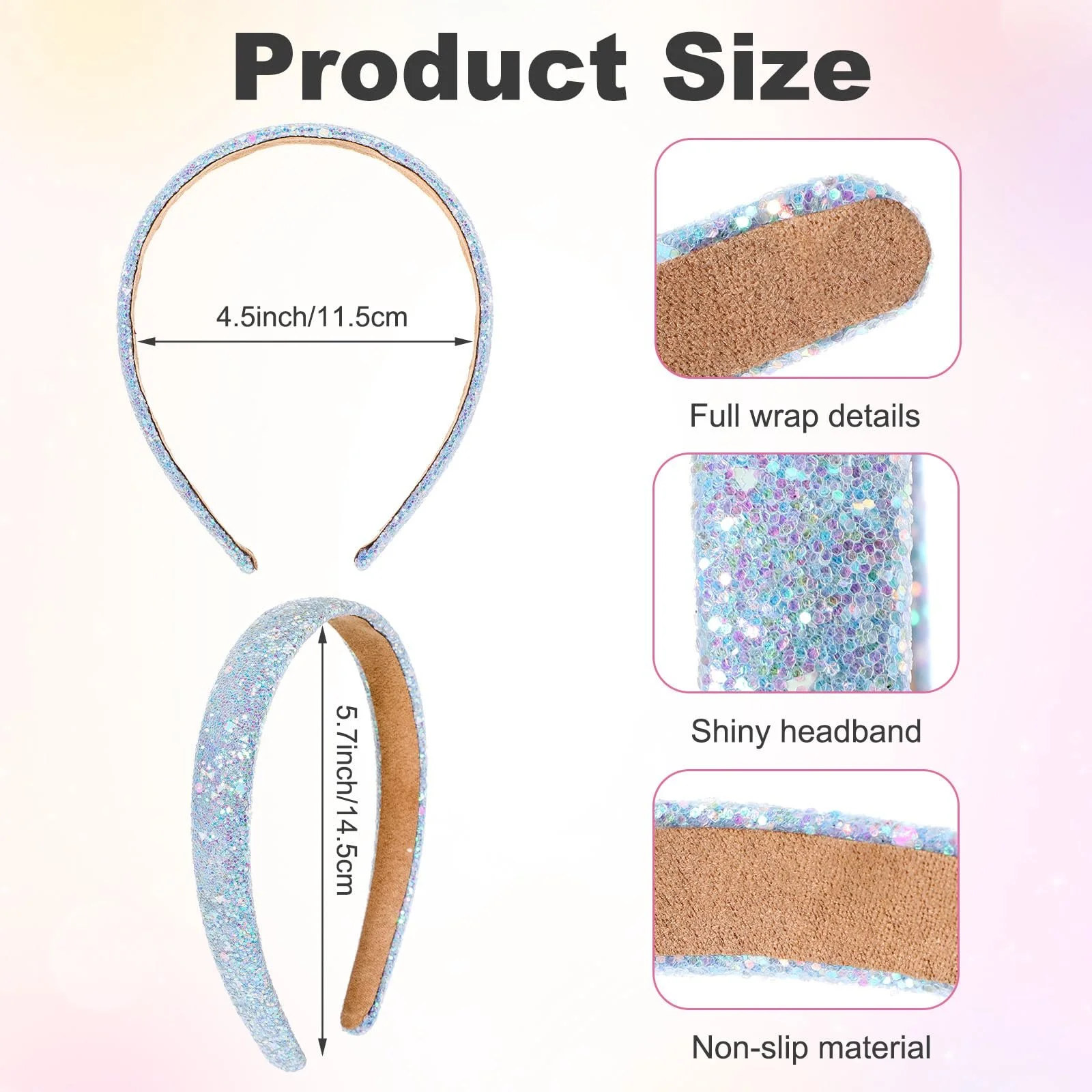 Обруч для волосся Блискучий, фото №2