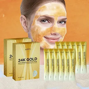 Маска для лица SHEEYOON Peel Off Crystal Face Jelly Mask Powder и набор сывороток с никотинамидом/гиалуроновой кислотой, DIY спа-уход за кожей лица (24K Gold) synthetic.ua - Фото 1