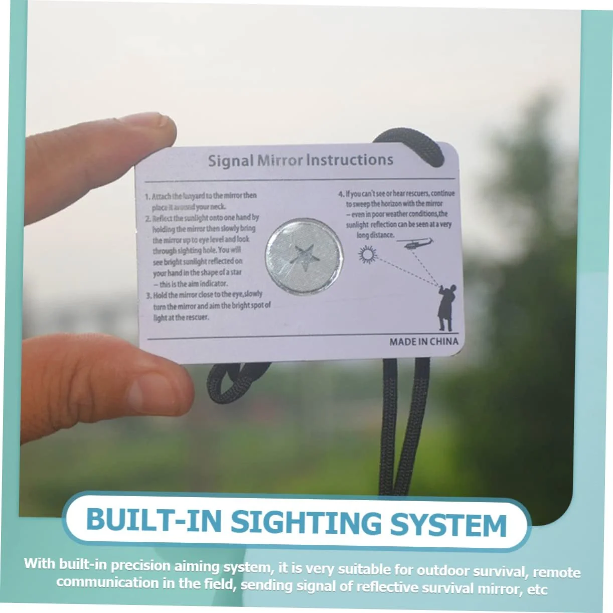 Дзеркало Sosoport, 2 шт, сигнальне, багатофункціональний інструмент, аварійне, для виживання, кемпінгу, походів, акрил, для подорожей, гірське, фото №6