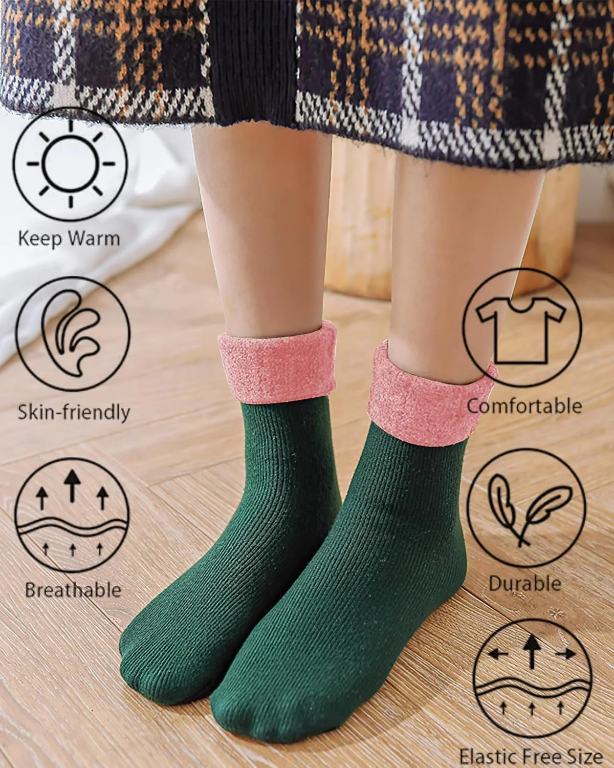 Термошкарпетки Жіночі Різнокольорові з Вовни (5 пар), фото №4