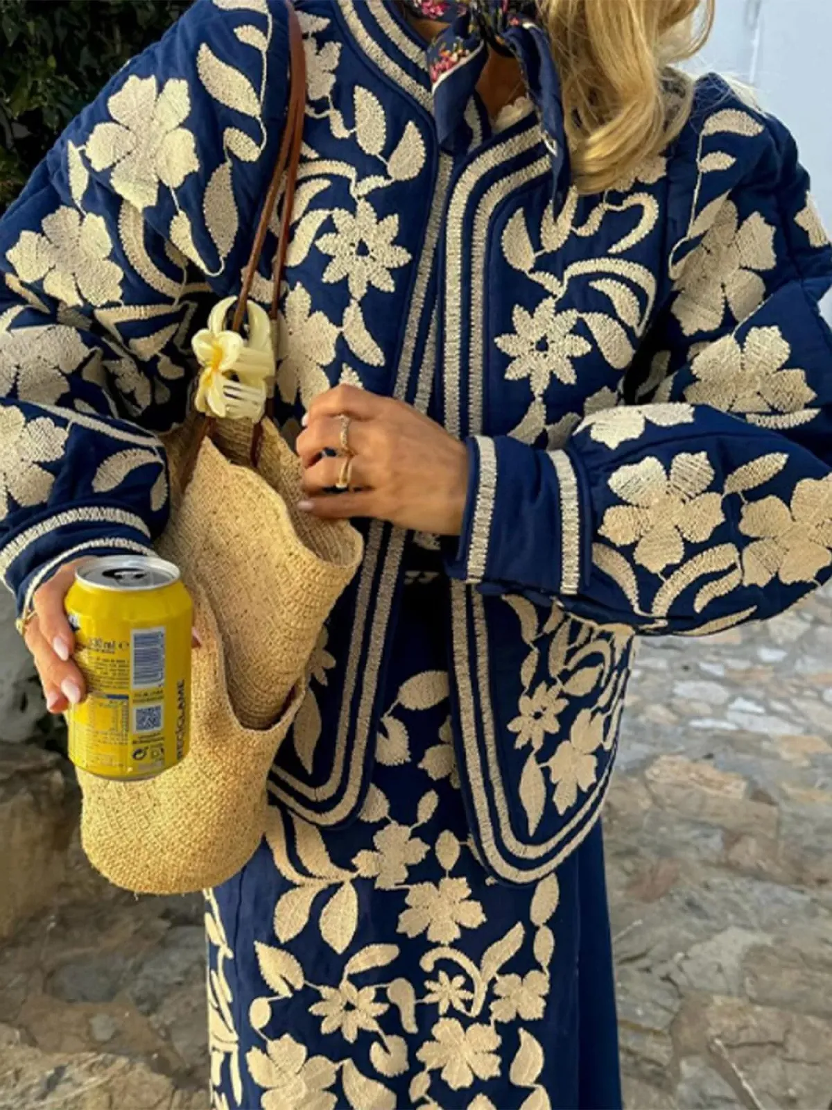 Жіноча куртка SANSIWU Квіткова укорочена, фото №2