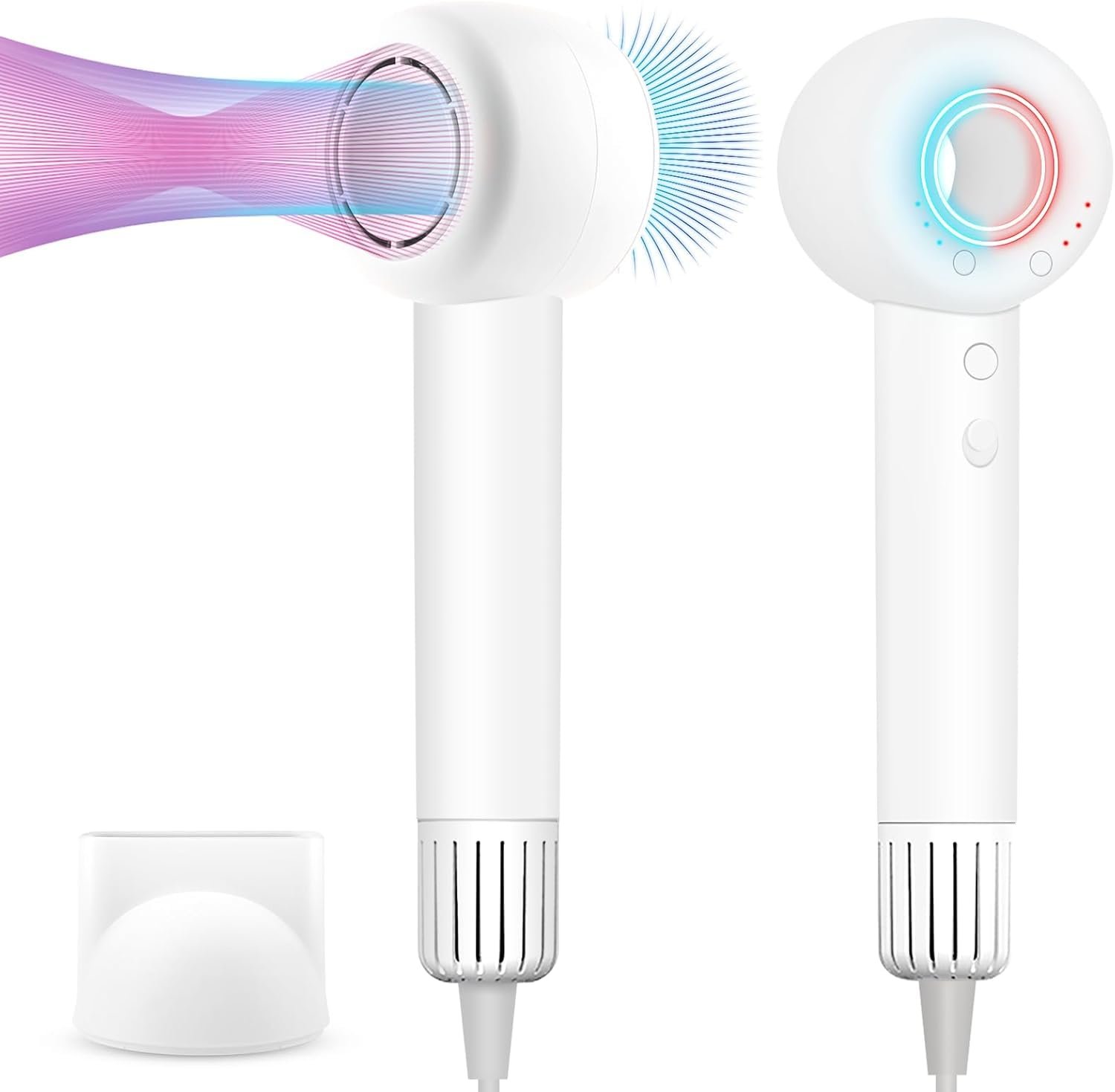 Фен USUIELIGHT Supersonic Ion, 120 000 об/мин, безщеточный мотор, для быстрой сушки Ion, 50 dB, для дома и путешествий, с постоянной температурой, белый, фото №1