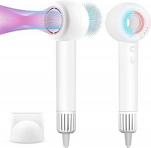 Фен USUIELIGHT Supersonic Ion, 120 000 об/мин, безщеточный мотор, для быстрой сушки Ion, 50 dB, для дома и путешествий, с постоянной температурой, белый - Фото 1