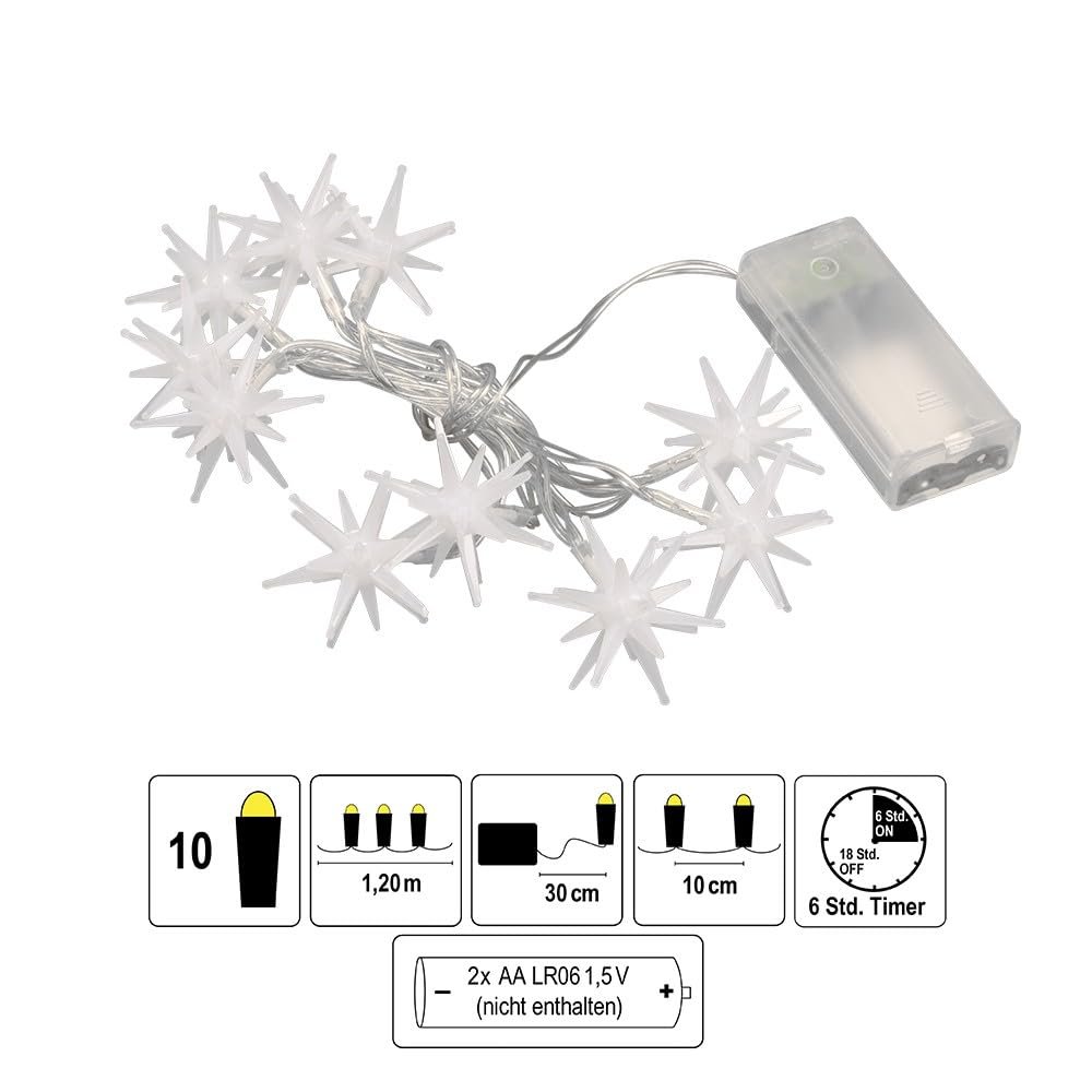 Гірлянда Ideen mit Herz Зірки 10 LED теплий білий, фото №4