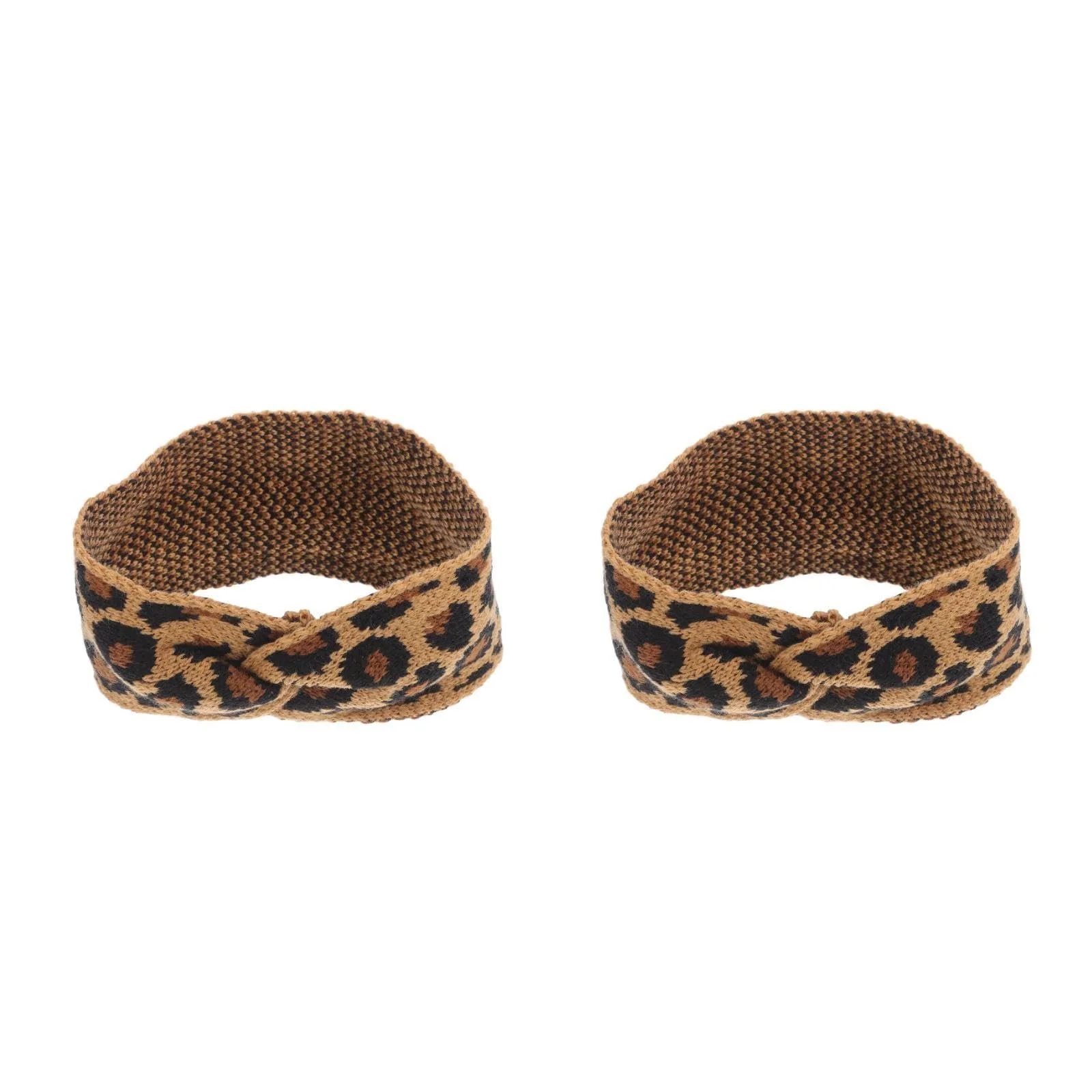 Пов'язка на голову В'язана з леопардовим принтом Широка Тепла Зручна, фото №1 Пов'язка на голову В'язана з леопардовим принтом Широка Тепла Зручна, фото №1
