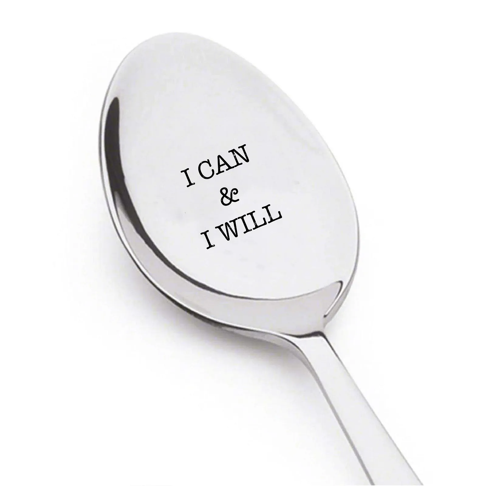 Ложка з нержавіючої сталі з гравіюванням I Can And I Will, фото №1 Ложка з нержавіючої сталі з гравіюванням I Can And I Will, фото №1