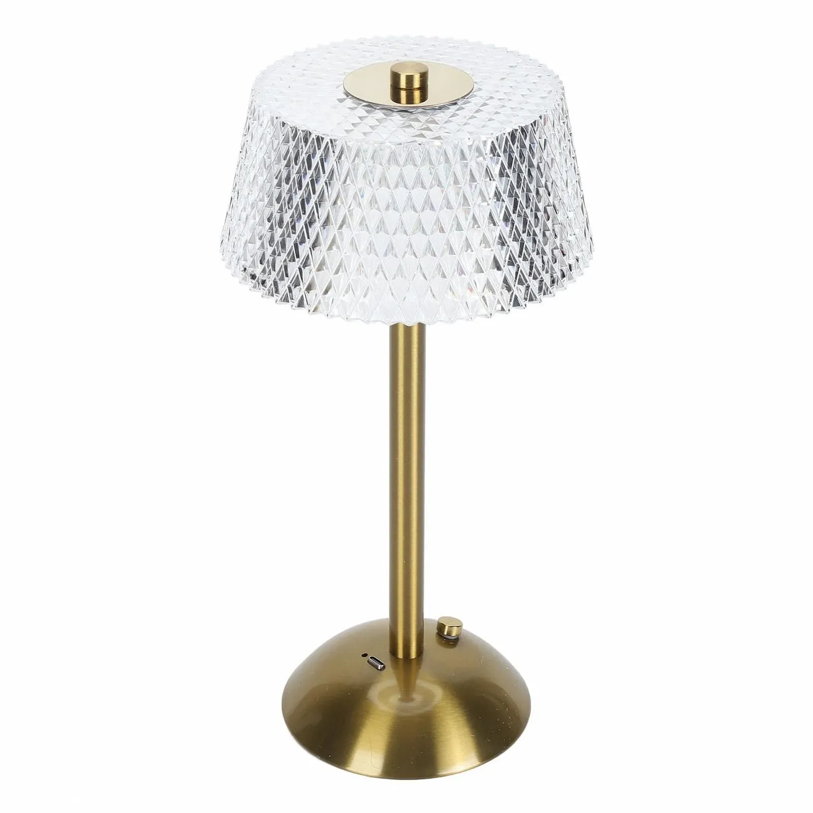 Настольная лампа Crystal Беспроводная Хрустальная Сенсорная 3 цвета Акумуляторная, фото №1