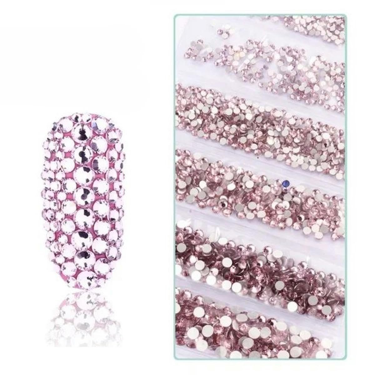Стразы SS3–SS12 Без HotFix Кристалл AB, светло-розовый, фото №1