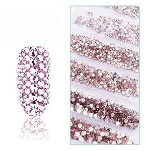 Стразы SS3–SS12 Без HotFix Кристалл AB, светло-розовый - Фото 1