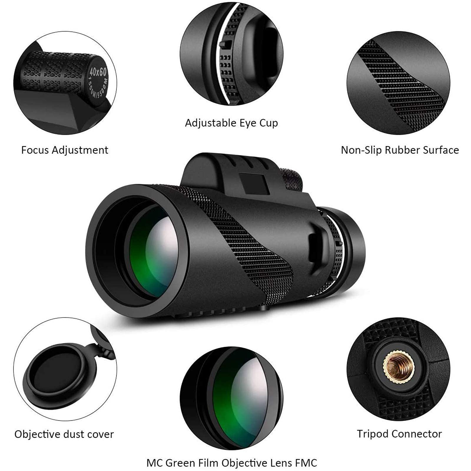 Монокуляр Gift Telescope 10x40 для смартфона тримач штатив Bak4 Призма водонепроникний, фото №6