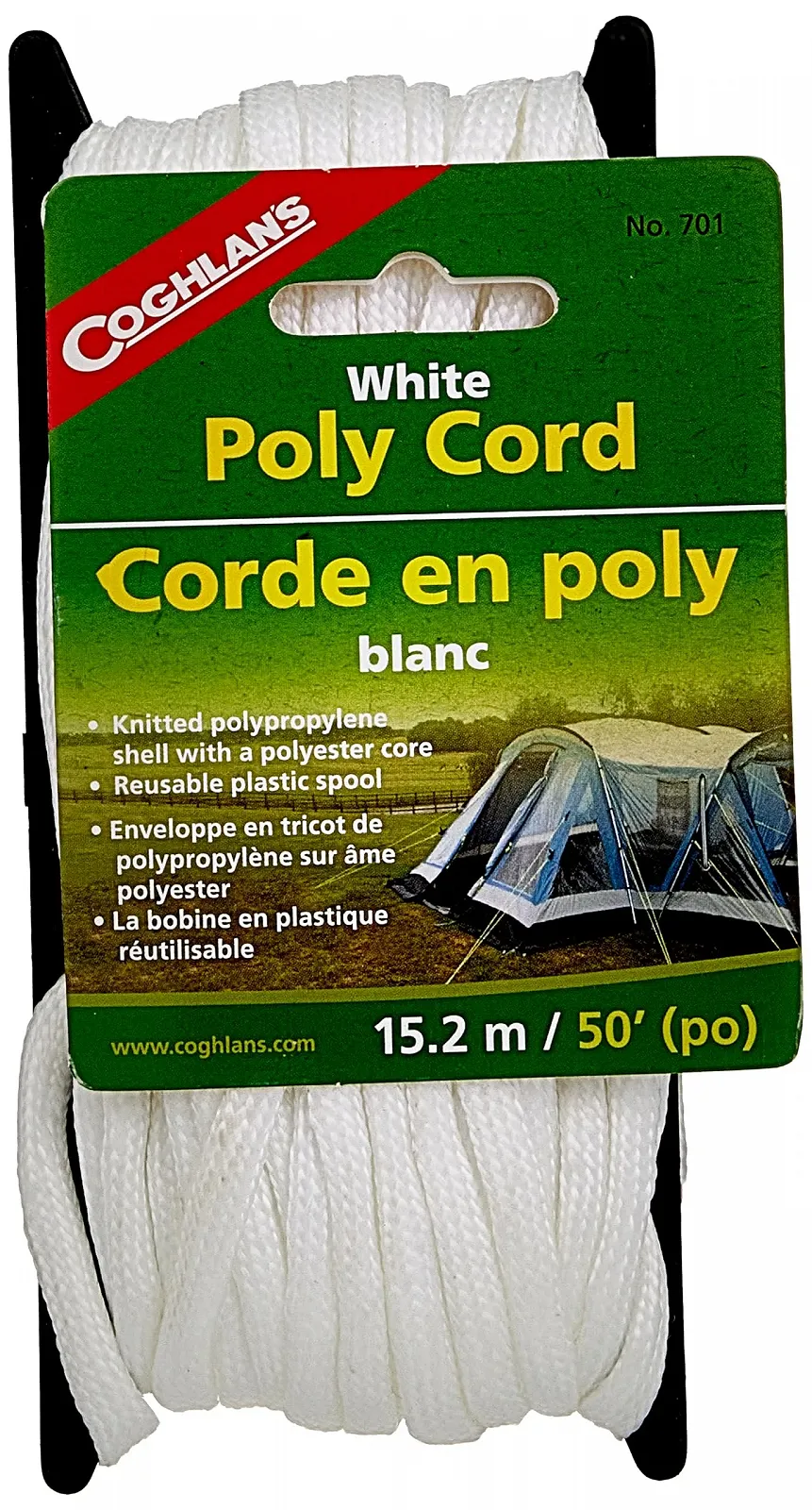 Шнур Coghlans Плетений нейлоновий 15.2 м білий 6 мм, фото №2