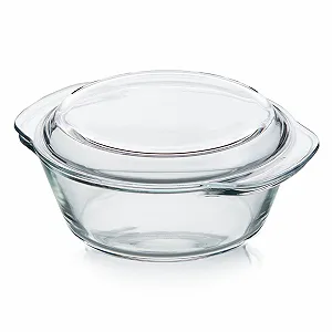 Форма KHG скляна з кришкою 1.5 л 23 x 10 x 21 см кругла прозора - Фото 1