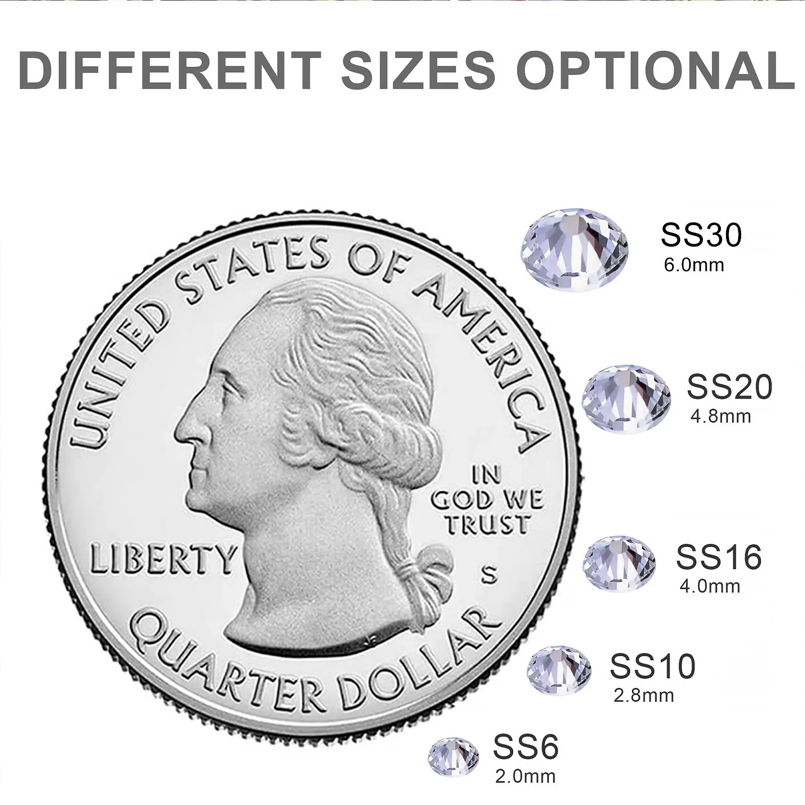 Стрази Скляні Топаз, Кристал SS6, SS30, 288 шт, фото №3