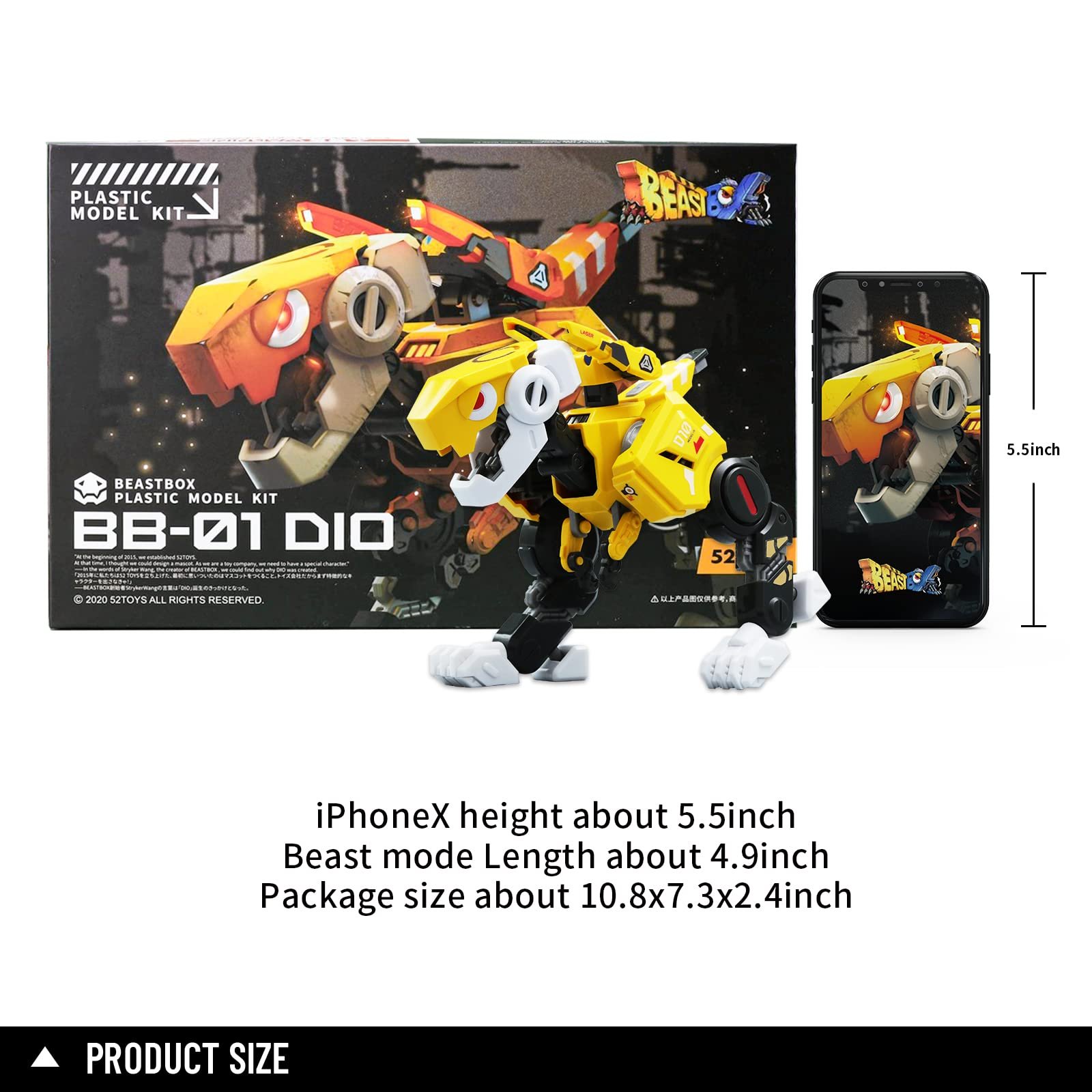 Модель із пластику 52TOYS Beastbox Series DIO, іграшка-трансформер, динозавр, різнокольоровий, фото №5