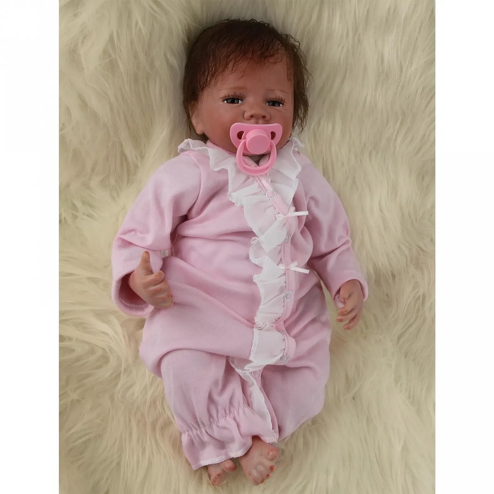 Кукла ZIYIUI Reborn Baby 22 Inch 55 cm Soft Silicone Vinyl Симуляция новорожденного мальчика и девочка, фото №4