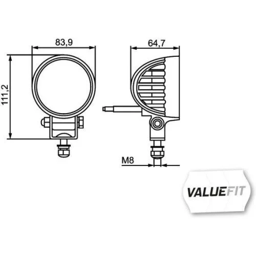 Рабочая фара HELLA VALUEFIT 1G0 357 000-011, фото №3