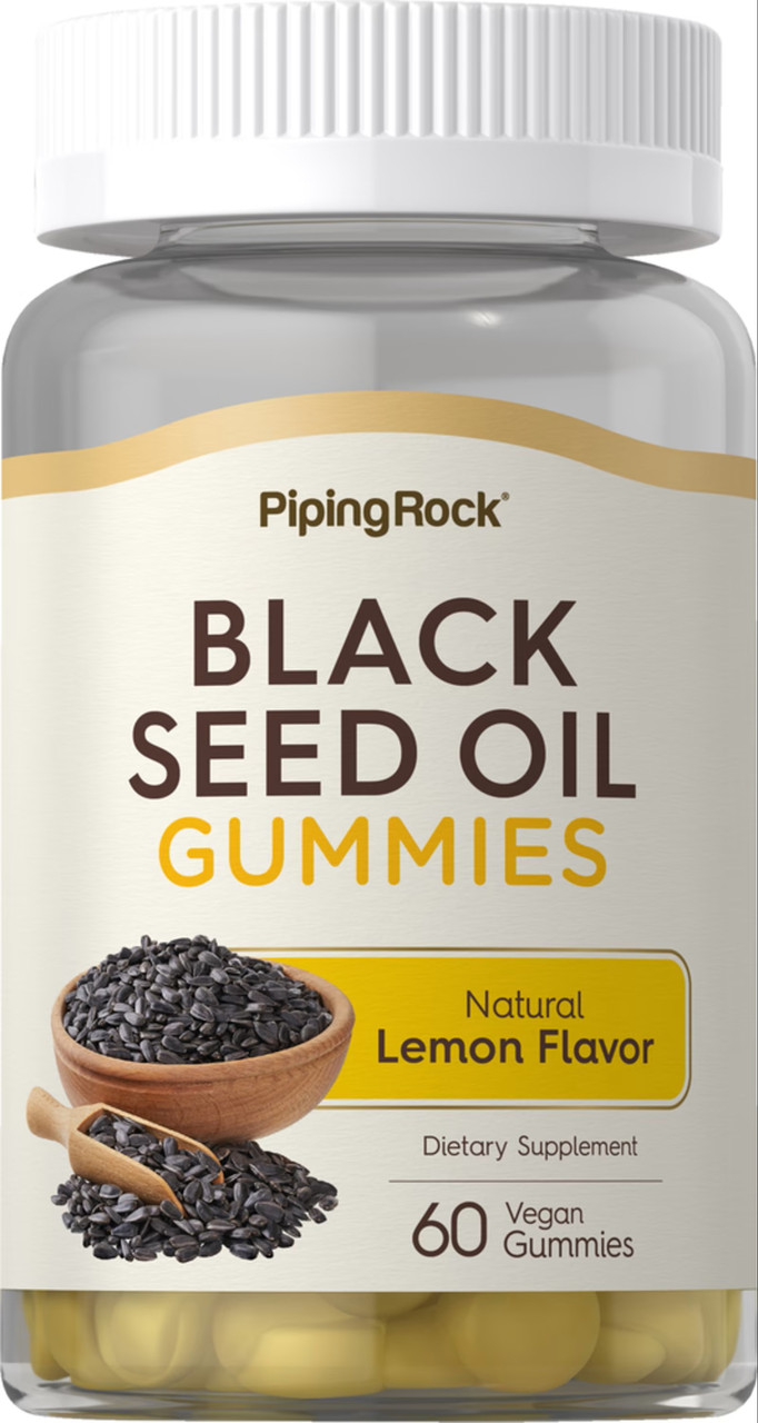 Black Seed Oil Natural Lemon 60 Vegan Gummies, фото №1