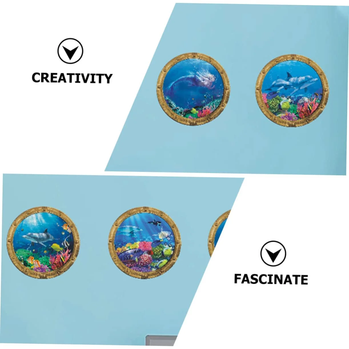 Наклейки на стіну Toyvian Underwater World 4 шт., фото №6