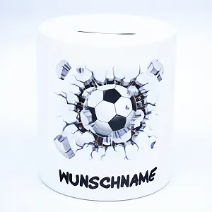 Копилка керамическая Футбольная белая 9,5 x 8,2 см - Фото 1