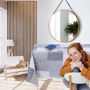 Скатертина KP HOME ПВХ Текстурований печворк Квадратна Водонепроникна synthetic.ua - Фото 1