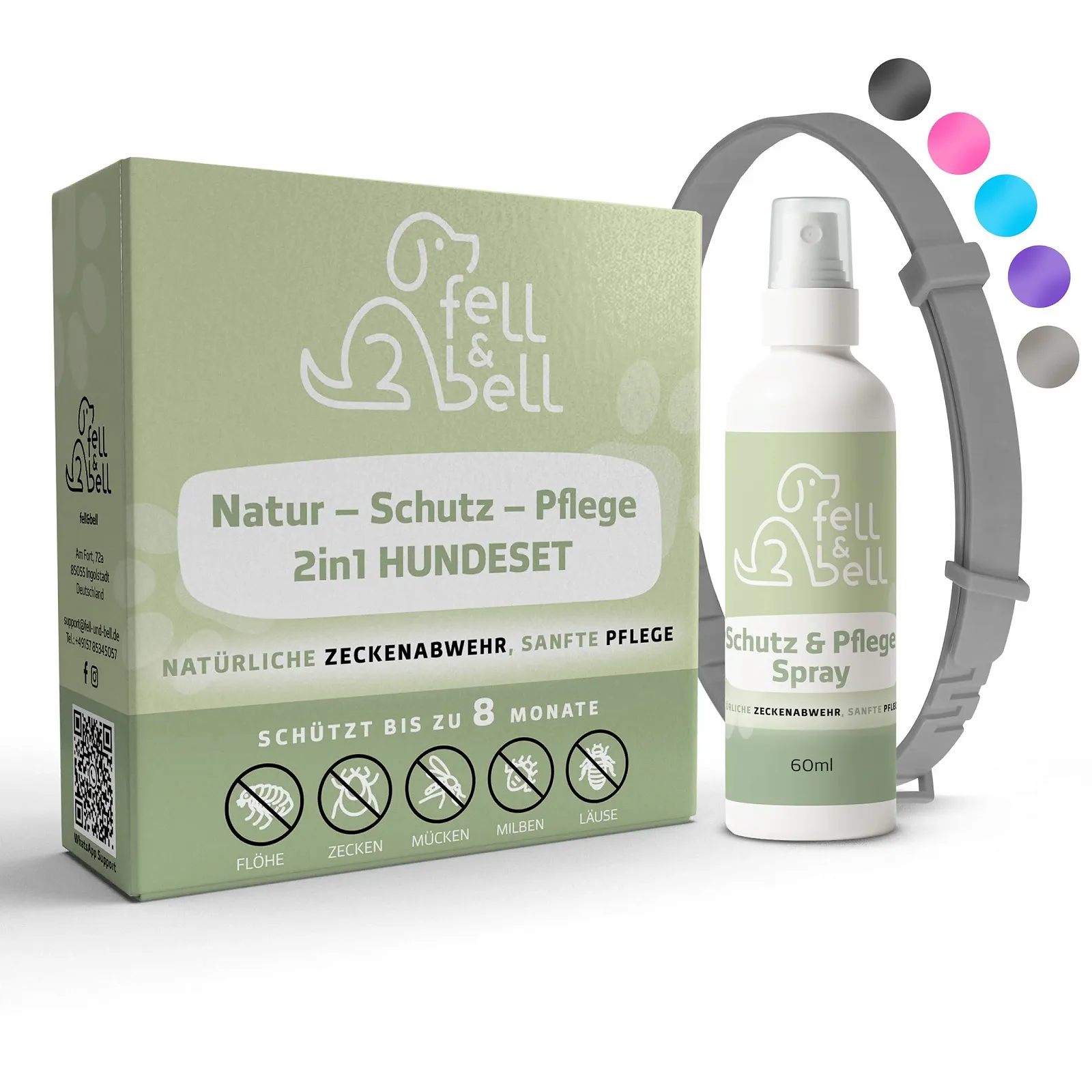 Нашийник проти кліщів fell&bell Silicone & Coconut Oil Spray 60 мл Chemical-Free, фото №1