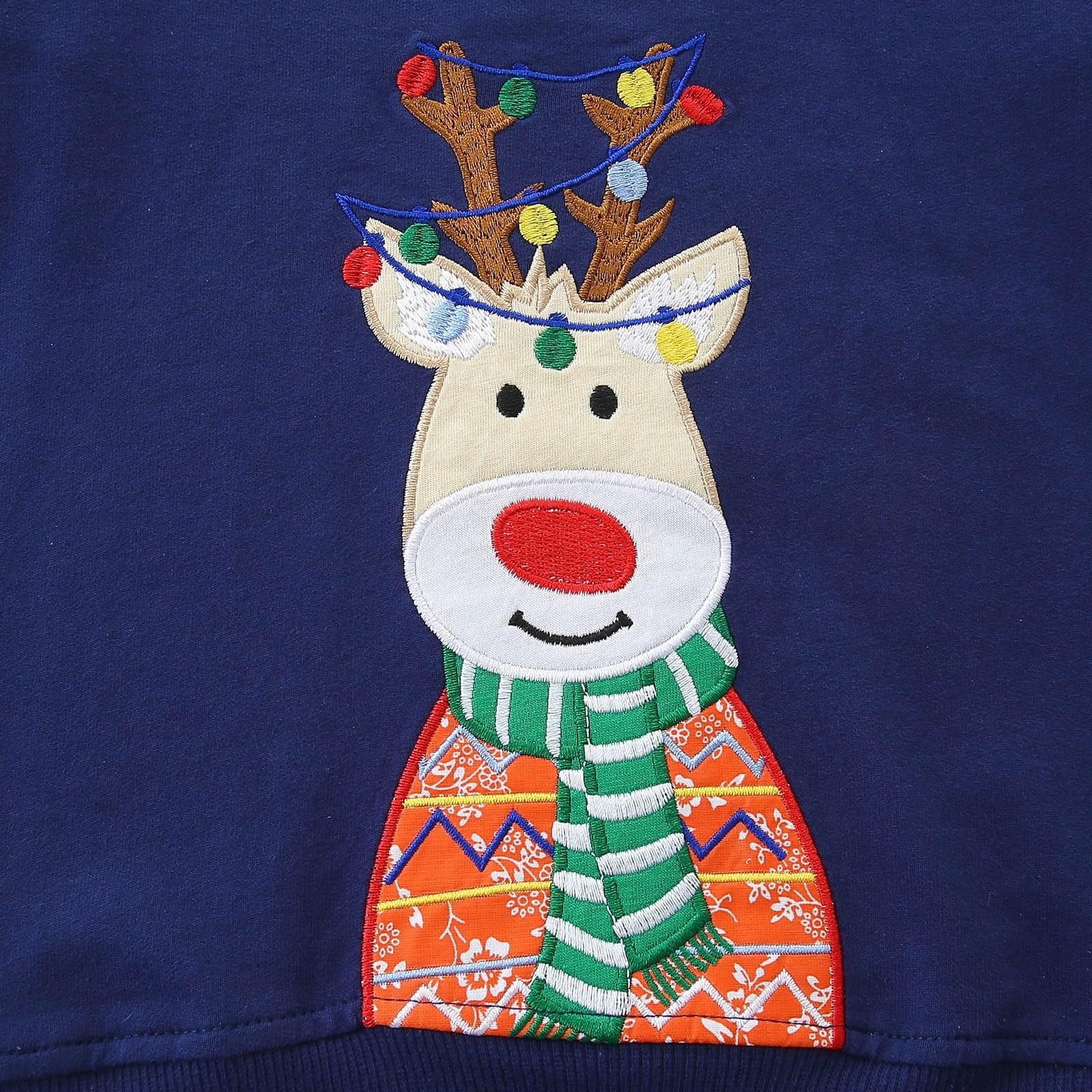 Свитшот Generisch Детский рождественский костюм, хлопковый рождественский свитер с длинными рукавами, рождественская одежда с оленями для детей 1-7 лет, размер 92-122, фото №7