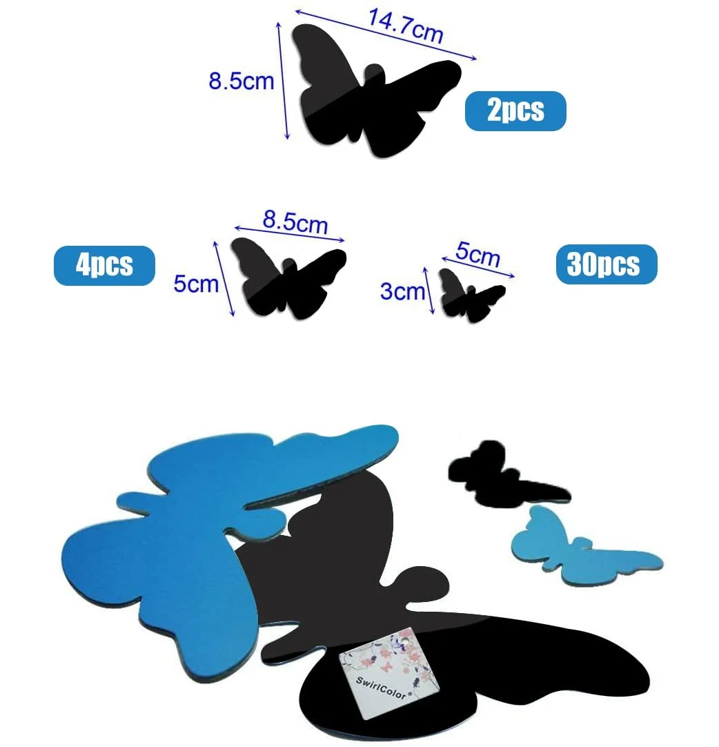 Наклейки на стіну Метелики Набір 36 шт Чорний, фото №4
