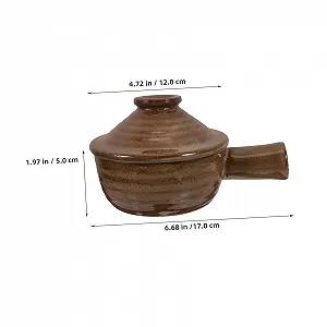 Набор кастрюль-жаровен 2 шт. керамика жаростойкие терракотовые с крышкой synthetic.ua - Фото 1