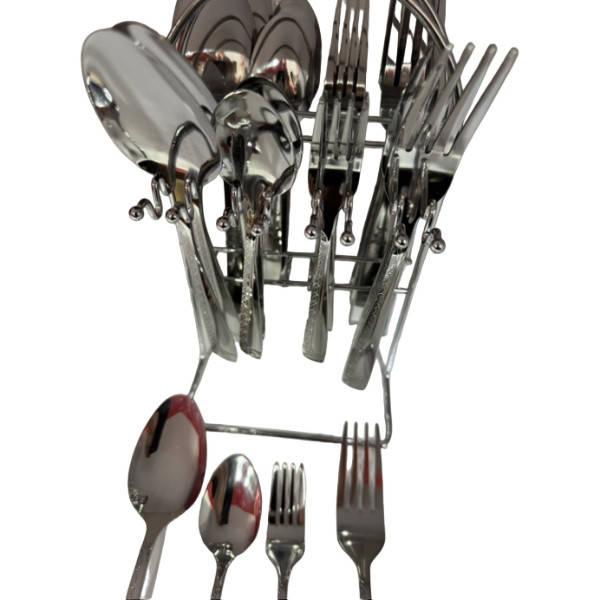 Набор столовых приборов 24 предмета на подставке Top Kitchen A Серебро, фото №1