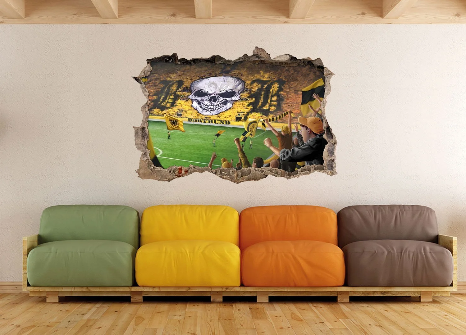 Наклейка на стену Ultras Dortmund Stadium 3D 92 x 62 см, фото №3 Наклейка на стену Ultras Dortmund Stadium 3D 92 x 62 см, фото №3
