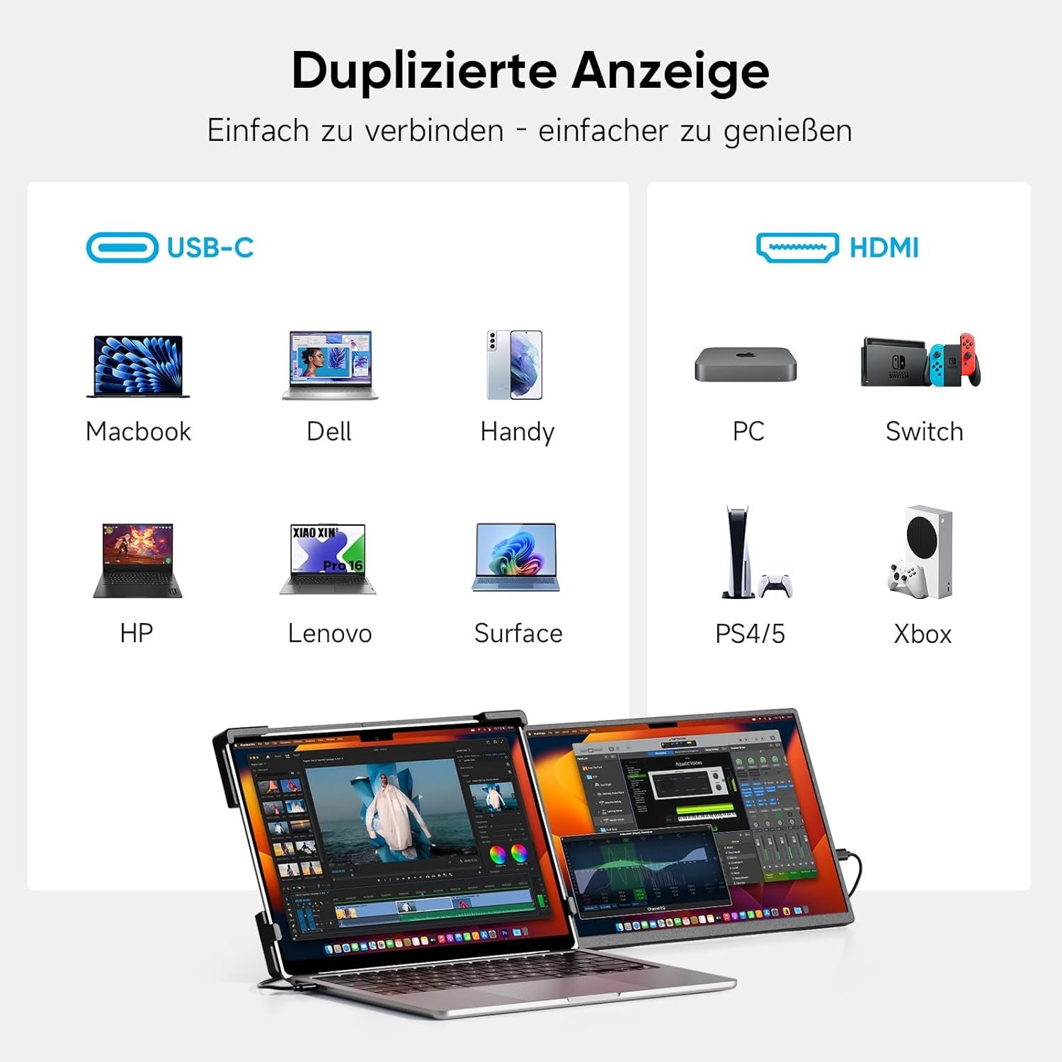 Монітор портативний 14.1" Dopesplay FHD IPS 60 Гц, фото №5