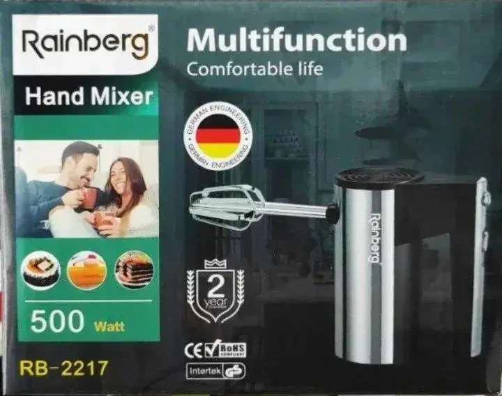 Миксер ручной Rainberg RB-2217 5 скоростей 500W, фото №4 Миксер ручной Rainberg RB-2217 5 скоростей 500W, фото №4