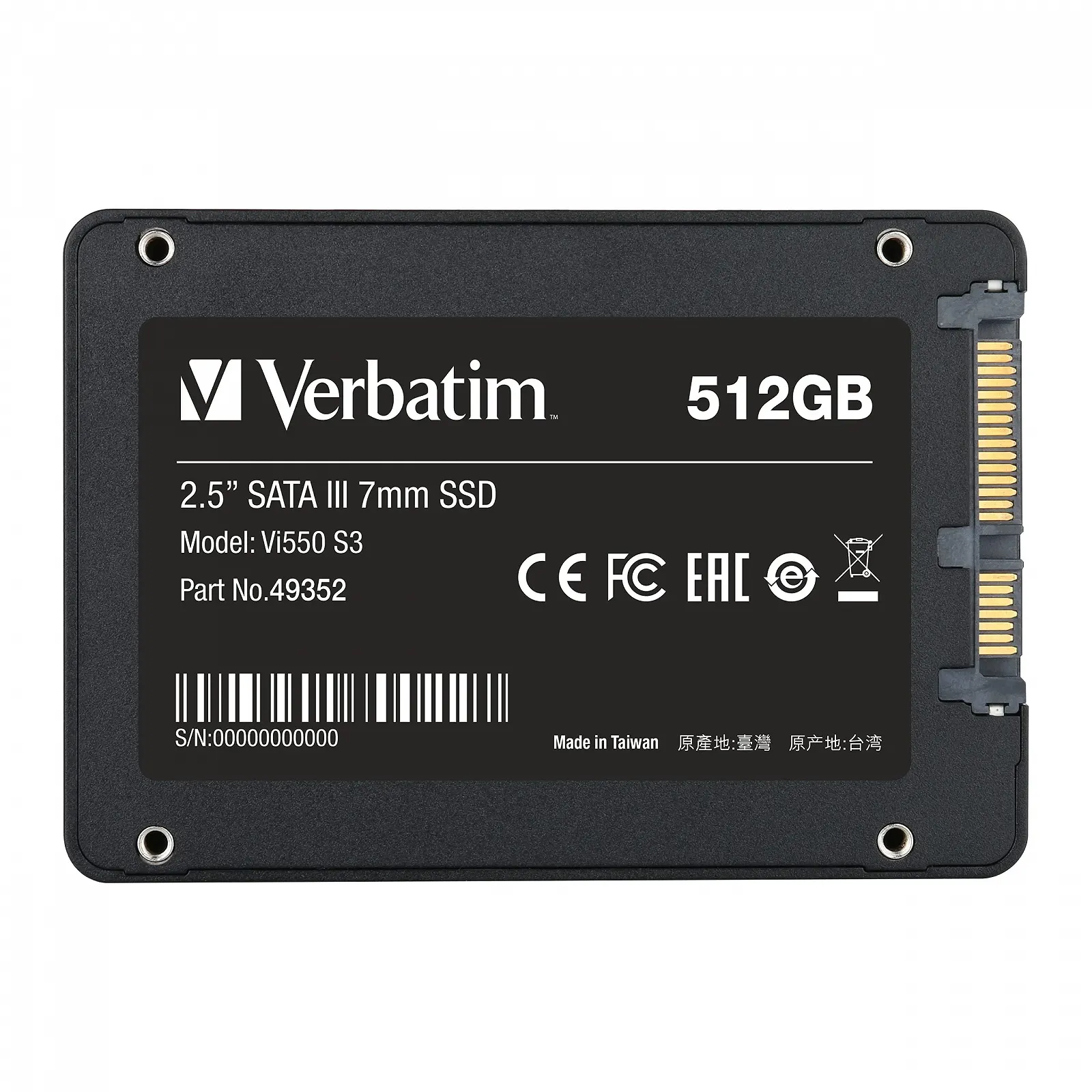 Накопичувач SSD Verbatim Vi500 S3 512ГБ 2.5" SATA III, фото №3