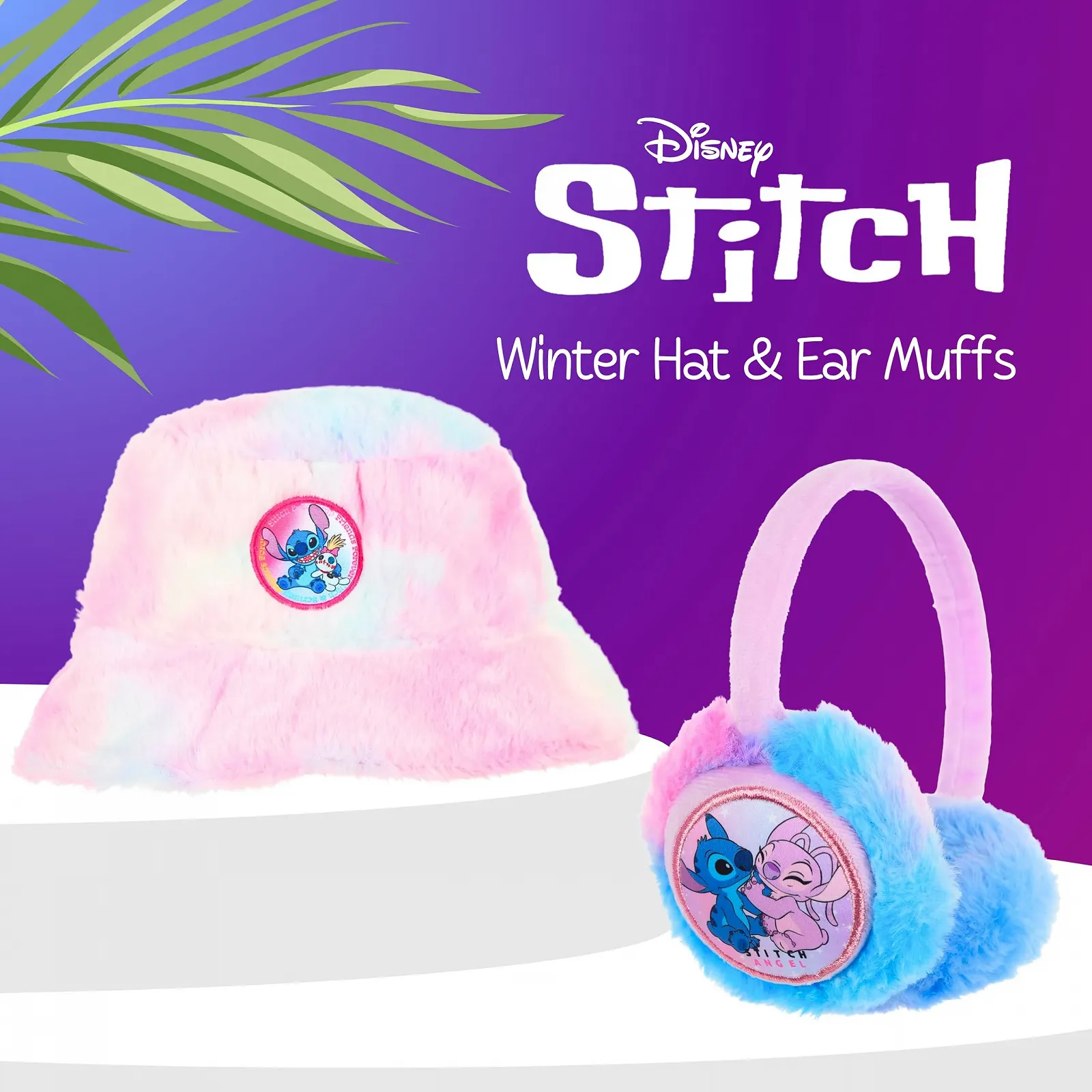 Шапка з вушками Disney Stitch для дівчат, плюшева, з м'якого флісу, зимова, фото №2