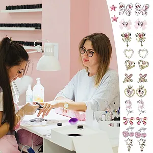 Набор для декора ногтей 3D-Nageldekorationsset Кристаллы Сердца Бабочки Вишни Звезды Бантики synthetic.ua - Фото 1