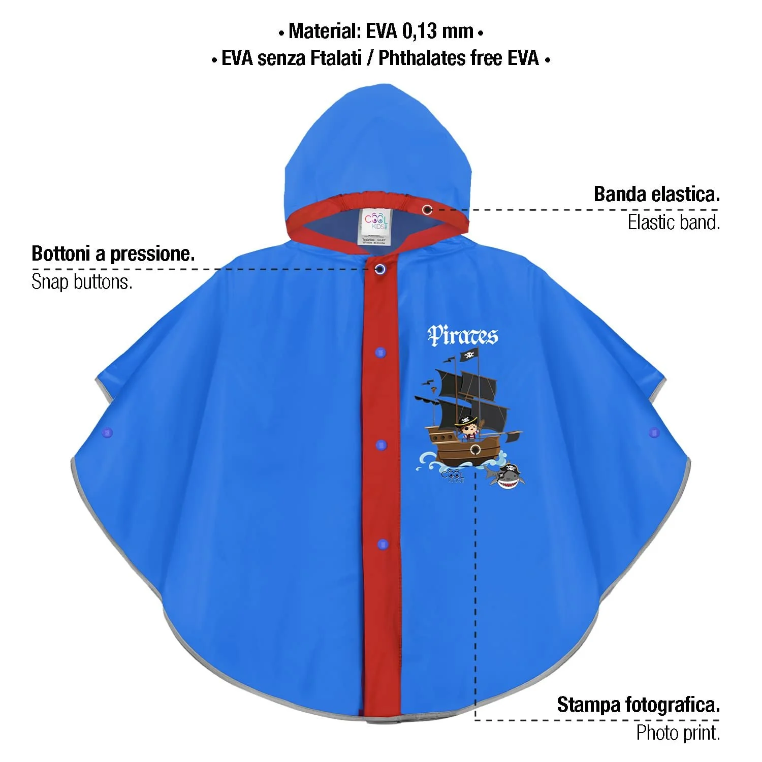 Дощове пончо PERLETTI Reflective для дітей, фото №5 Дощове пончо PERLETTI Reflective для дітей, фото №5