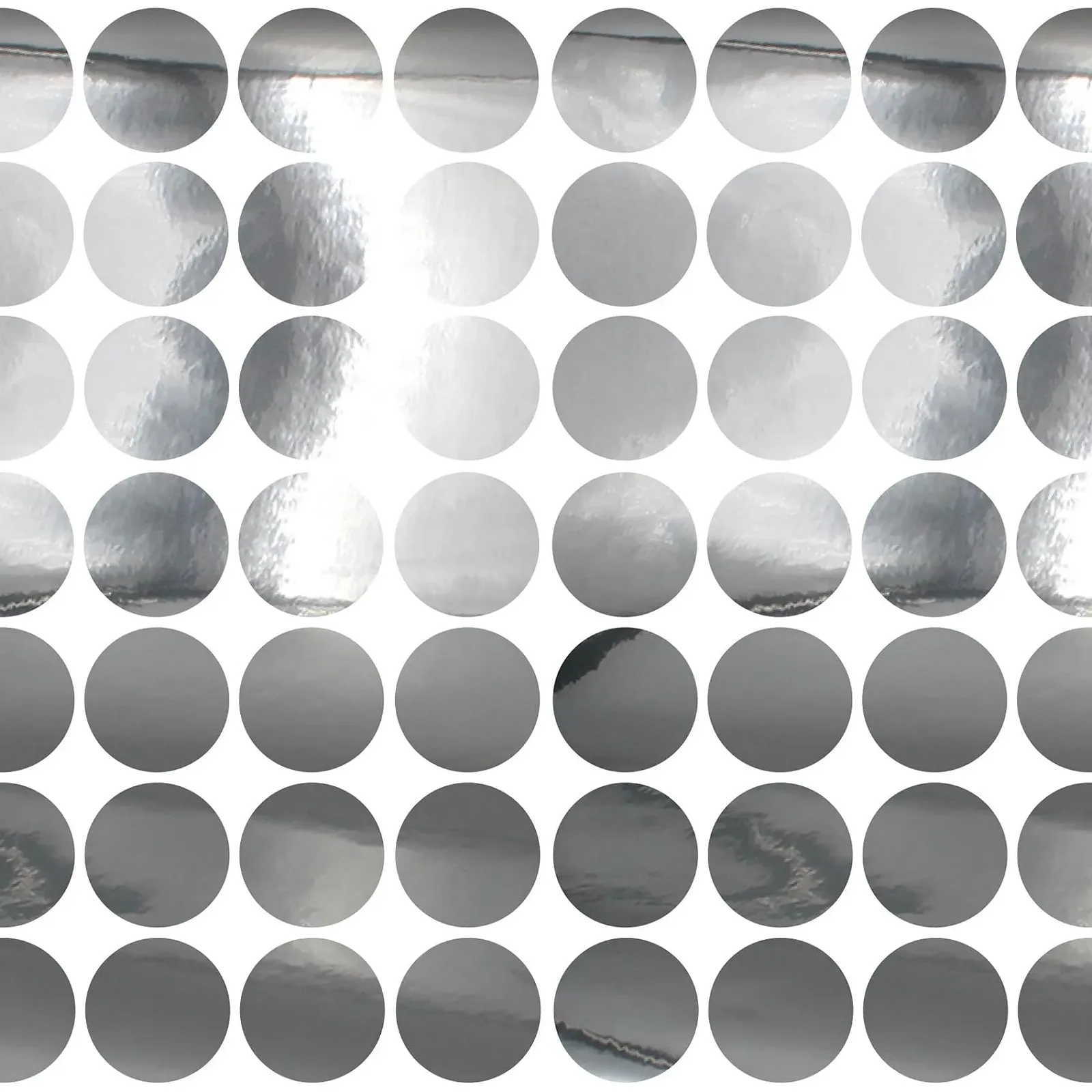 Наклейки-круги Y051 105 шт. 4 см Хром Сріблястий, фото №4