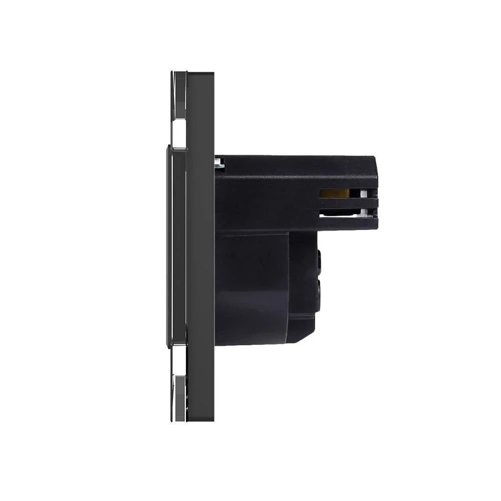 Встраиваемая розетка Luxus-Time MP010U-BG1-12 Schuko + USB Type A/C 20 W Чёрный со стеклянной рамкой, фото №3