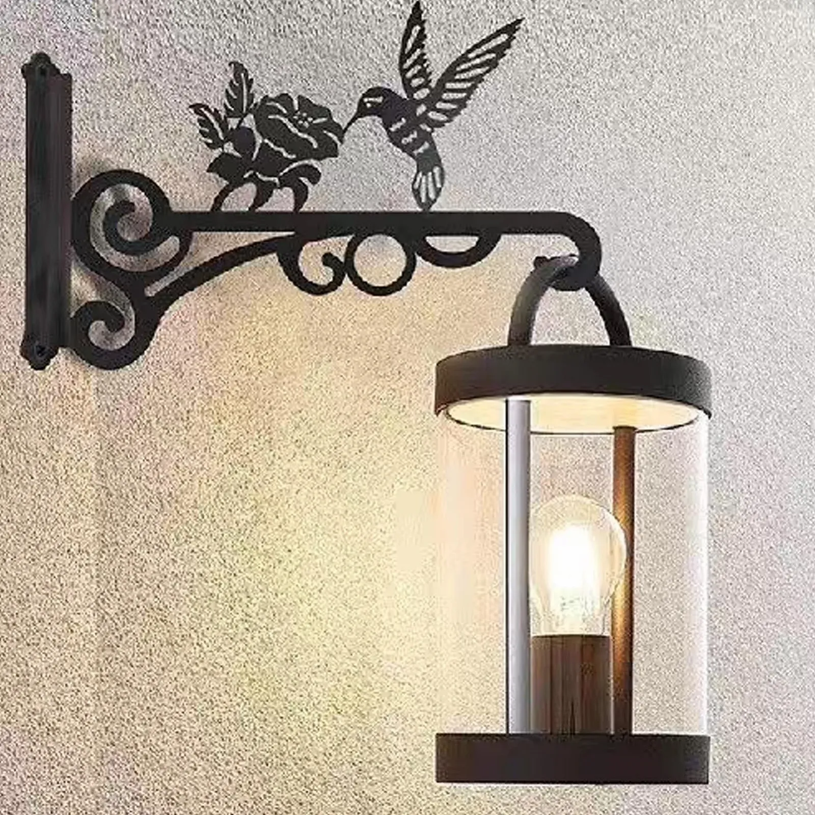 Настінний кронштейн для підвісних кашпо металевий посилений чорний, фото №3