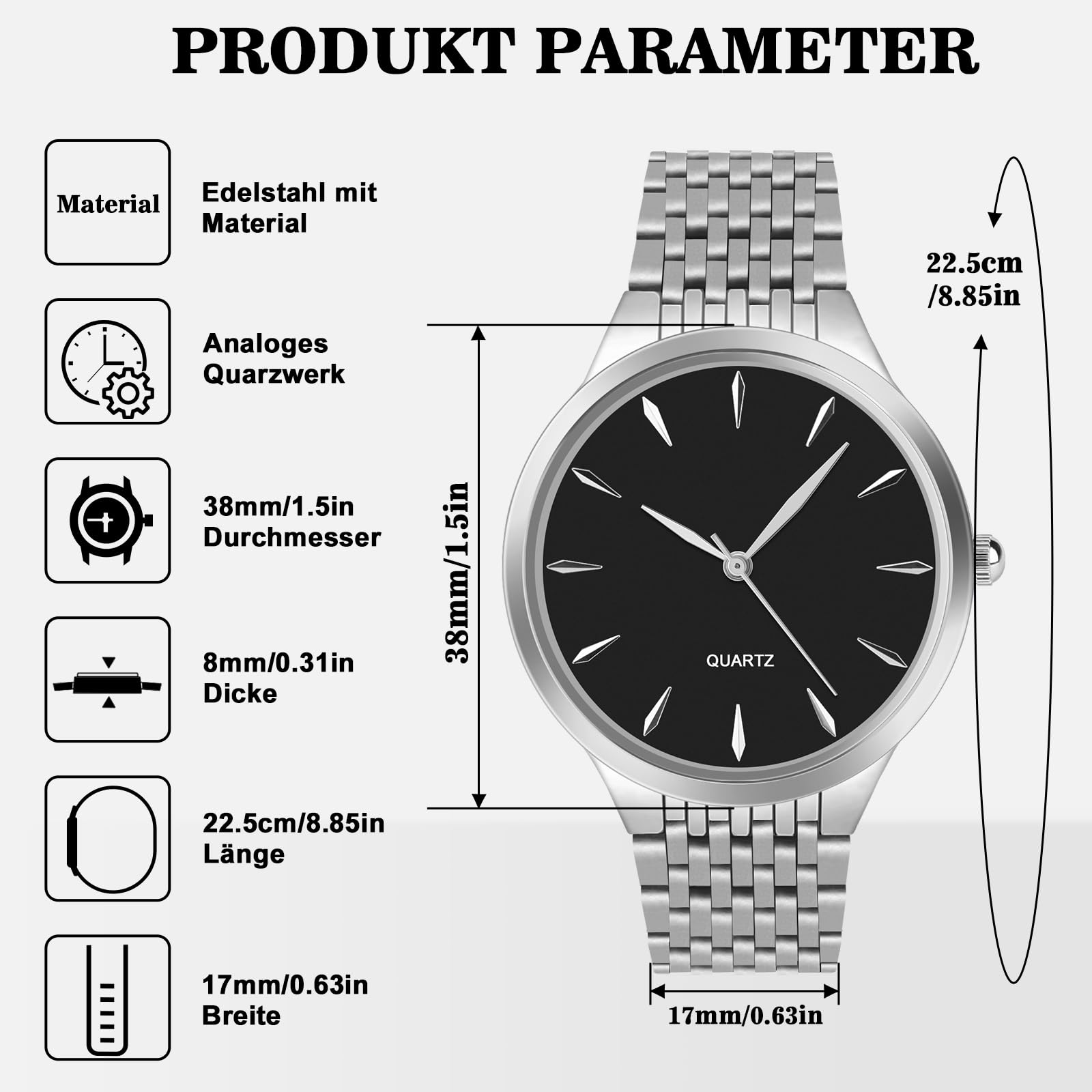 Аналоговий годинник GUUMUXIN, 27 мм, сріблястий, фото №6 Аналоговий годинник GUUMUXIN, 27 мм, сріблястий, фото №6