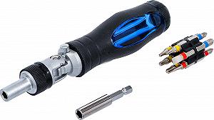 Набор отверточных бит BGS 70053 с гибкой трещоточной ручкой переключаемый 14 штук - Фото 1