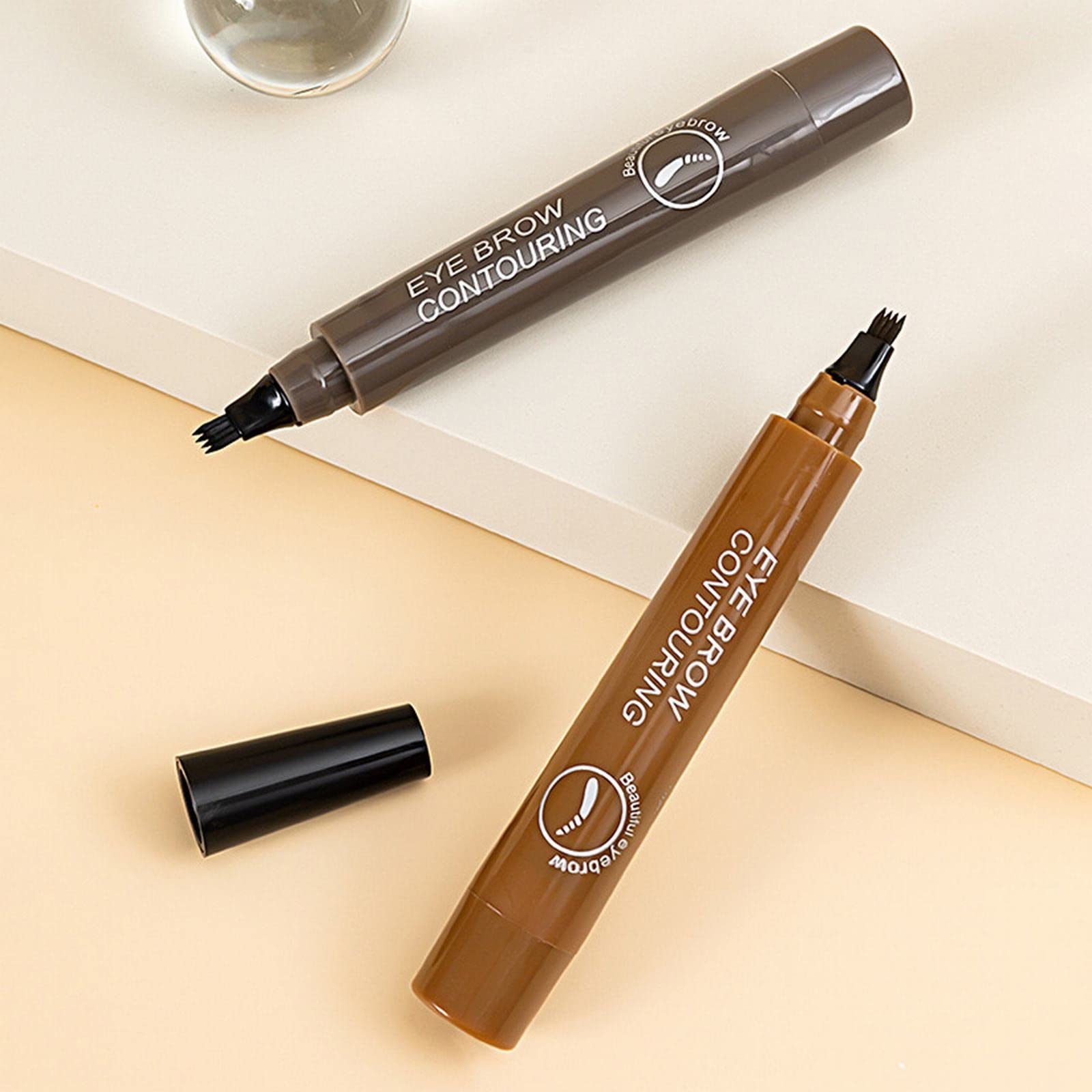 Карандаш для бровей Microblading 3D 4 Fork Tips натуральный (Темный цвет), фото №6