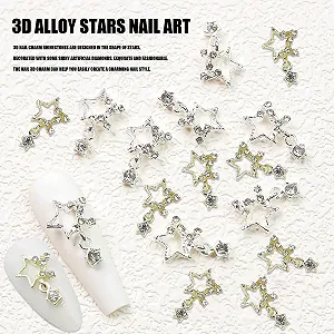 Люкс, сплав, зірка, стрази для нігтів, 3D металеві зірки synthetic.ua - Фото 1