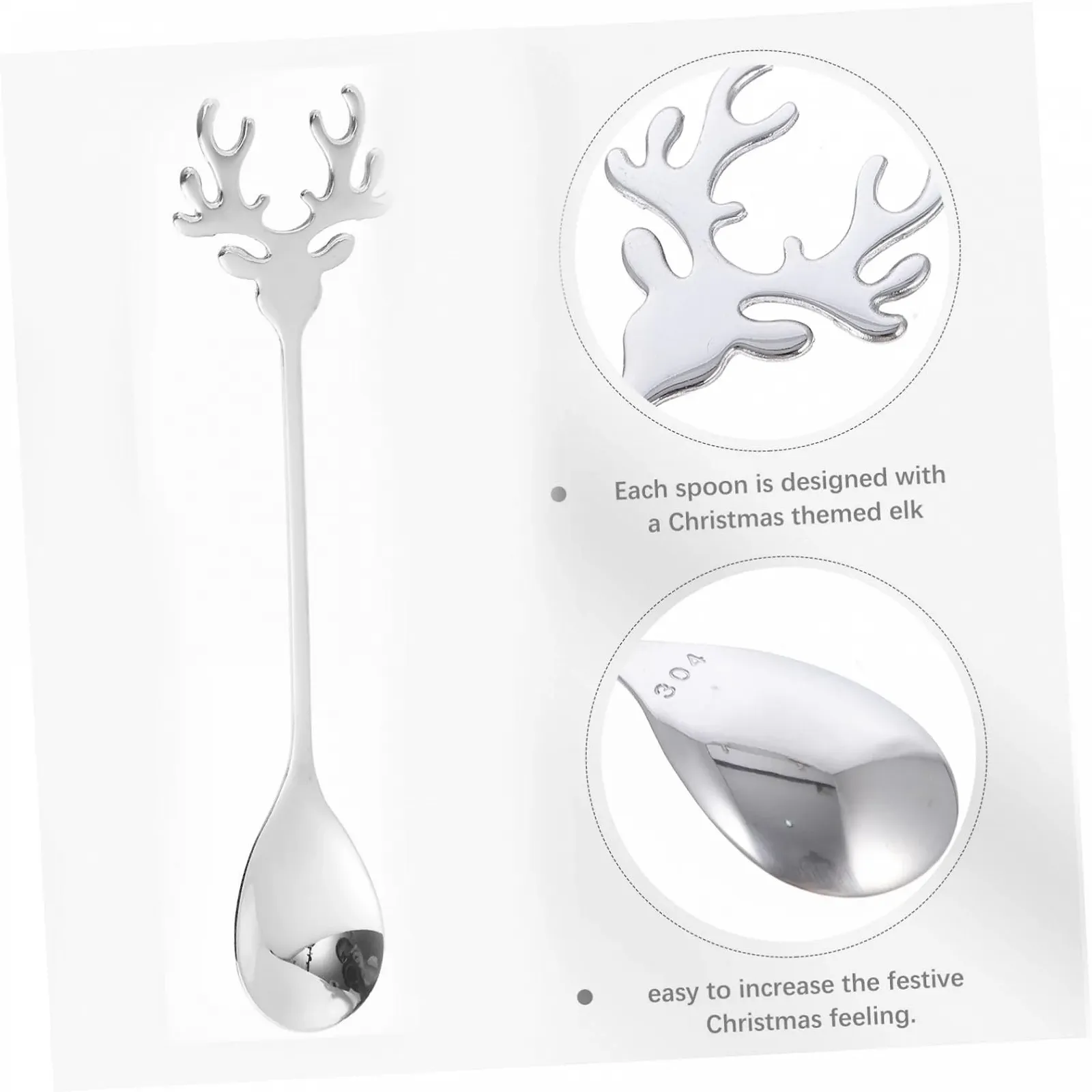 Набір з 2 кавових ложок з нержавіючої сталі Elk Design Різдвяна, фото №9