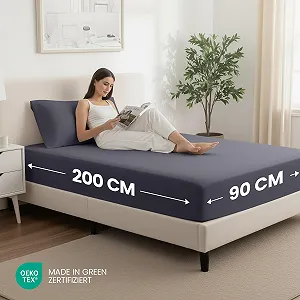 Простынь на резинке Utopia Bedding 90 x 200 см Серый synthetic.ua - Фото 1